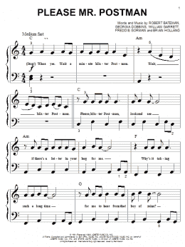 page one of Please Mr. Postman (Big Note Piano)