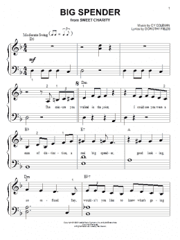 page one of Big Spender (Big Note Piano)