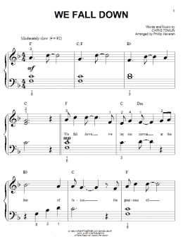 page one of We Fall Down (arr. Phillip Keveren) (Big Note Piano)