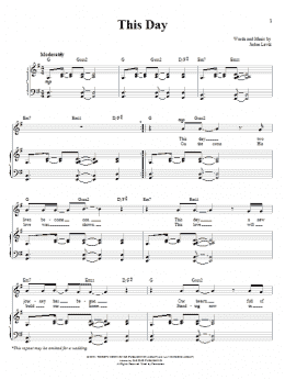 page one of This Day (Piano & Vocal)