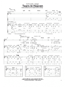 page one of Tears In Heaven (Guitar Tab)