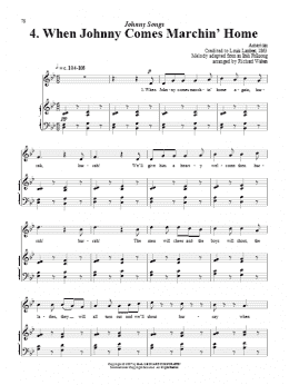 page one of When Johnny Comes Marching Home (Piano & Vocal)