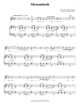 page one of Shenandoah (Piano & Vocal)