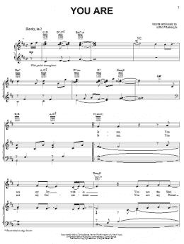 page one of You Are (Piano, Vocal & Guitar Chords (Right-Hand Melody))