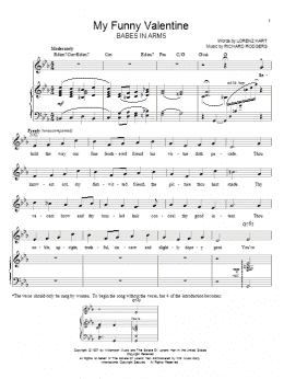 page one of My Funny Valentine (Piano & Vocal)