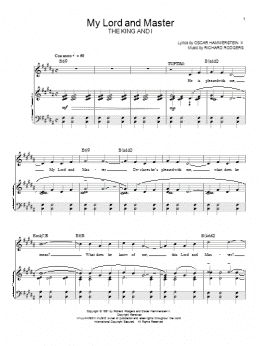 page one of My Lord And Master (Piano & Vocal)