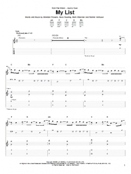 page one of My List (Guitar Tab)