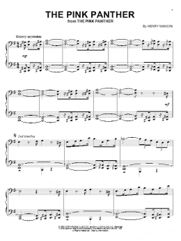 page one of The Pink Panther (Piano Solo)