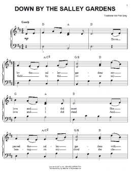 page one of Down By The Sally Gardens (Easy Piano)