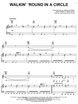 page one of Walkin' 'Round In A Circle (Piano, Vocal & Guitar Chords (Right-Hand Melody))