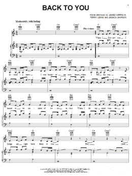 page one of Back To You (Piano, Vocal & Guitar Chords (Right-Hand Melody))