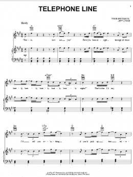 page one of Telephone Line (Piano, Vocal & Guitar Chords (Right-Hand Melody))