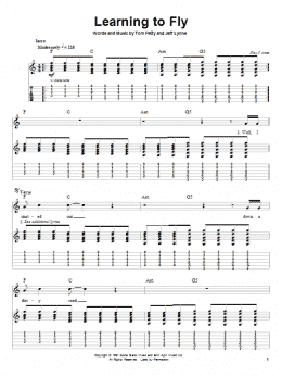 page one of Learning To Fly (Guitar Tab (Single Guitar))