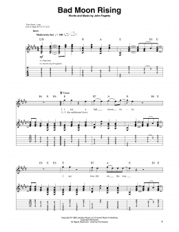 page one of Bad Moon Rising (Guitar Tab (Single Guitar))