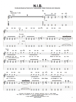 page one of N.I.B. (Guitar Tab (Single Guitar))