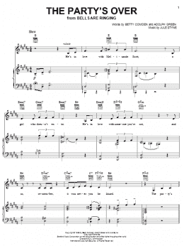 page one of The Party's Over (Piano, Vocal & Guitar Chords (Right-Hand Melody))