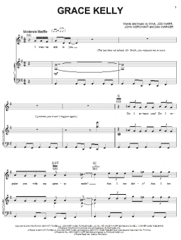 page one of Grace Kelly (Piano, Vocal & Guitar Chords (Right-Hand Melody))