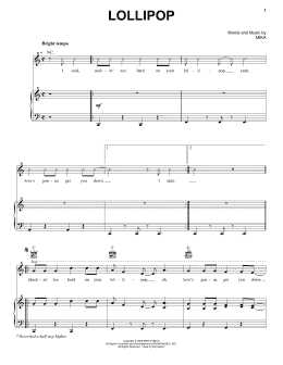 page one of Lollipop (Piano, Vocal & Guitar Chords (Right-Hand Melody))