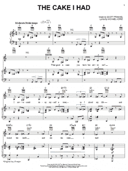 page one of The Cake I Had (Piano, Vocal & Guitar Chords (Right-Hand Melody))