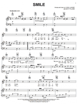 page one of Smile (Piano, Vocal & Guitar Chords (Right-Hand Melody))