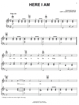 page one of Here I Am (Piano, Vocal & Guitar Chords (Right-Hand Melody))