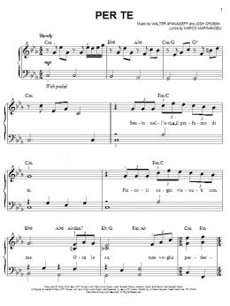 page one of Per Te (Easy Piano)