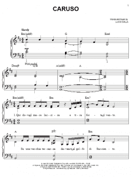 page one of Caruso (Easy Piano)