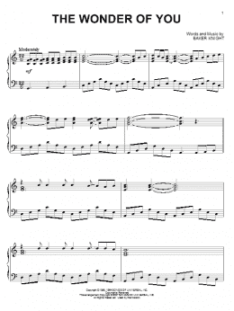 page one of The Wonder Of You (Piano Solo)