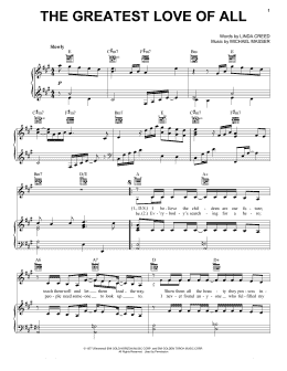 page one of The Greatest Love Of All (Piano, Vocal & Guitar Chords (Right-Hand Melody))