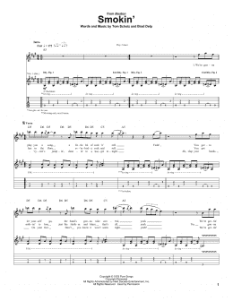 page one of Smokin' (Guitar Tab)