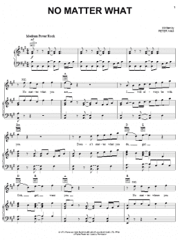 page one of No Matter What (Piano, Vocal & Guitar Chords (Right-Hand Melody))