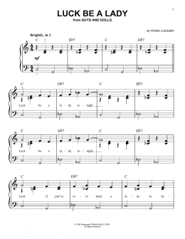 page one of Luck Be A Lady (Easy Piano)