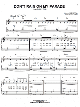 page one of Don't Rain On My Parade (Easy Piano)