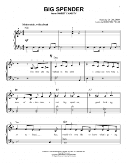 page one of Big Spender (Easy Piano)