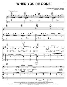 page one of When You're Gone (Piano, Vocal & Guitar Chords (Right-Hand Melody))