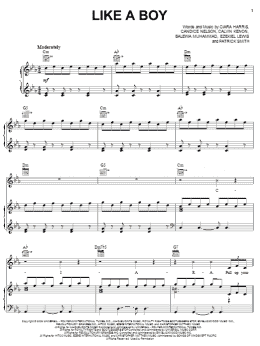 page one of Like A Boy (Piano, Vocal & Guitar Chords (Right-Hand Melody))