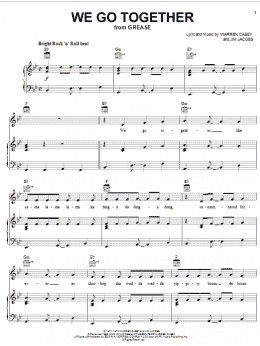 page one of We Go Together (from Grease) (Piano, Vocal & Guitar Chords (Right-Hand Melody))