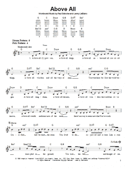 page one of Above All (Easy Guitar)