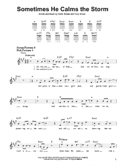 page one of Sometimes He Calms The Storm (Easy Guitar)