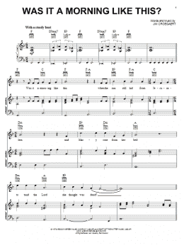 page one of Was It A Morning Like This? (Piano, Vocal & Guitar Chords (Right-Hand Melody))