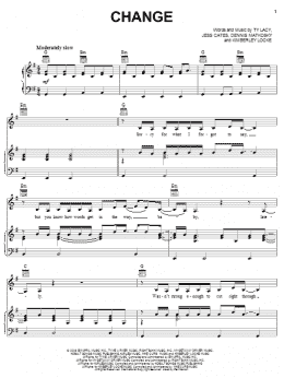 page one of Change (Piano, Vocal & Guitar Chords (Right-Hand Melody))