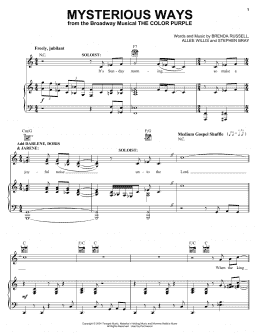 page one of Mysterious Ways (Piano, Vocal & Guitar Chords (Right-Hand Melody))