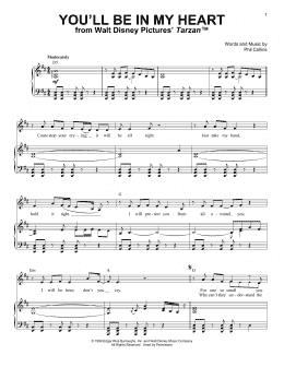 page one of You'll Be In My Heart (from Tarzan) (Piano & Vocal)