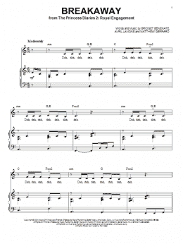 page one of Breakaway (Piano & Vocal)