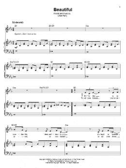 page one of Beautiful (Piano & Vocal)