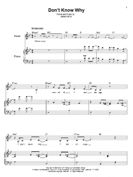 page one of Don't Know Why (Piano & Vocal)