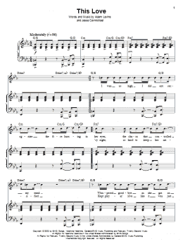 page one of This Love (Piano & Vocal)