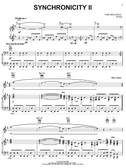 page one of Synchronicity II (Piano, Vocal & Guitar Chords (Right-Hand Melody))