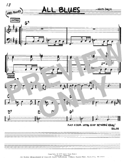 page one of All Blues (Real Book – Melody & Chords – C Instruments)