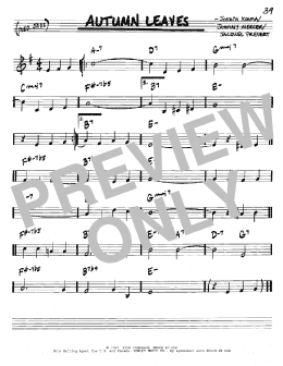 page one of Autumn Leaves (Real Book – Melody & Chords – C Instruments)